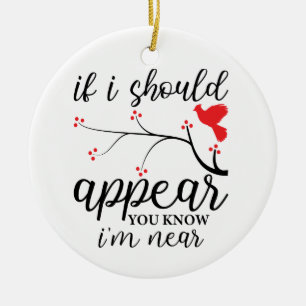 Personalisiertes Roter Vogel-Gedächtnis Foto Weihn Keramik Ornament