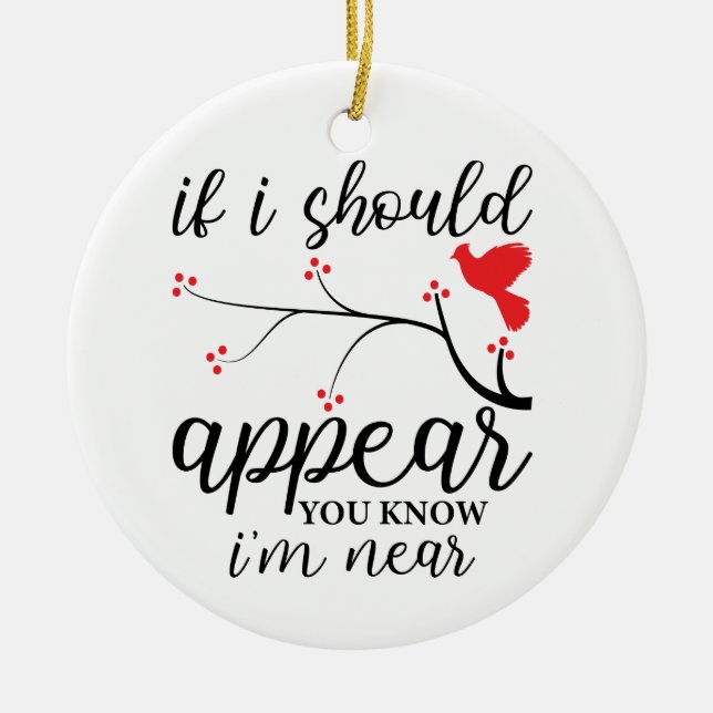 Personalisiertes Roter Vogel-Gedächtnis Foto Weihn Keramik Ornament (Vorne)