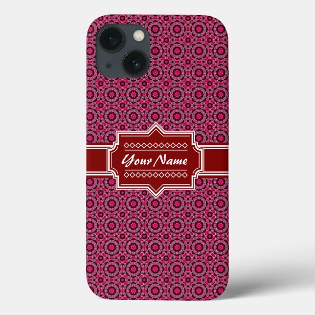 Personalisiertes rotes Abstrakt geometrisches Must Case-Mate iPhone Hülle (Rückseite)