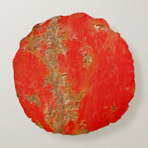 Personalisiertes rotes Altfahrzeug, rostetes Metal Rundes Kissen