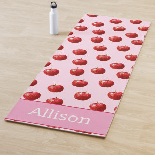 Personalisiertes rotes Apfel-Aquarellmuster nach M Yogamatte