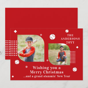 Personalisiertes rotes Baseball-Weihnachten 2 Foto