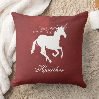 Personalisiertes Rotes Einhorn Kissen