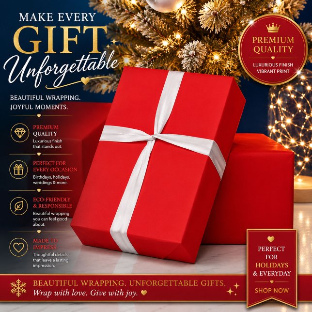 Personalisiertes rotes Geschenkverpackungspapier Geschenkpapier (Von Creator hochgeladen)