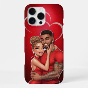 Personalisiertes rotes Glamour-Paar-Handyhülle iPhone 16 Pro Max Hülle