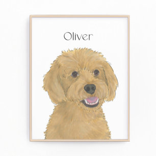 Personalisiertes Rotes Golden Apricot Doodle Art Fotodruck