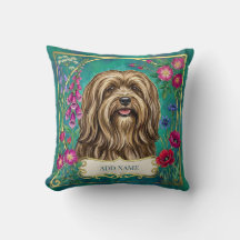 Personalisiertes rotes Golden Lhasa Apso Blumenkis