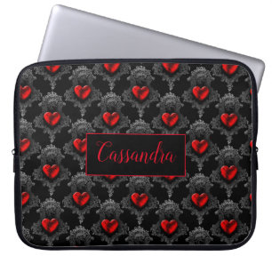 Personalisiertes rotes Goth-Herz Laptopschutzhülle
