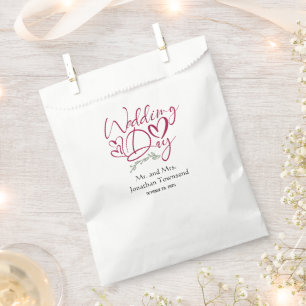 Personalisiertes Rotes Herz Hochzeitstag Gunst Tas Geschenktütchen