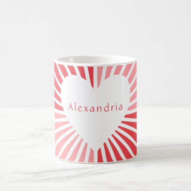 Personalisiertes rotes Herz Kaffeetasse (Mittel)
