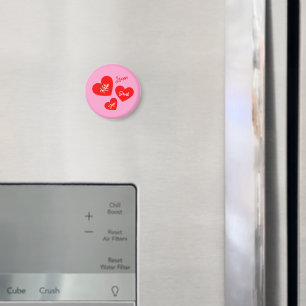 Personalisiertes Rotes Herz Rosa Mutter Magnet