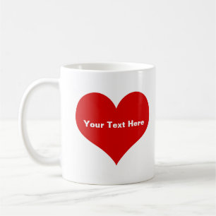 Personalisiertes Rotes Liebe Herz Kaffeetasse