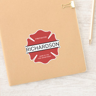 Personalisiertes Rotes Logo-Symbol für den Feuerwe Aufkleber