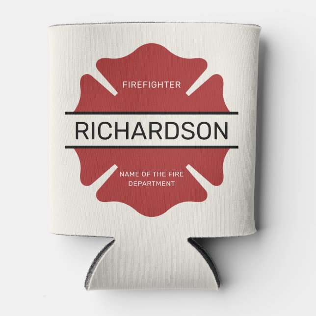 Personalisiertes Rotes Logo-Symbol für den Feuerwe Dosenkühler (Vorderseite)