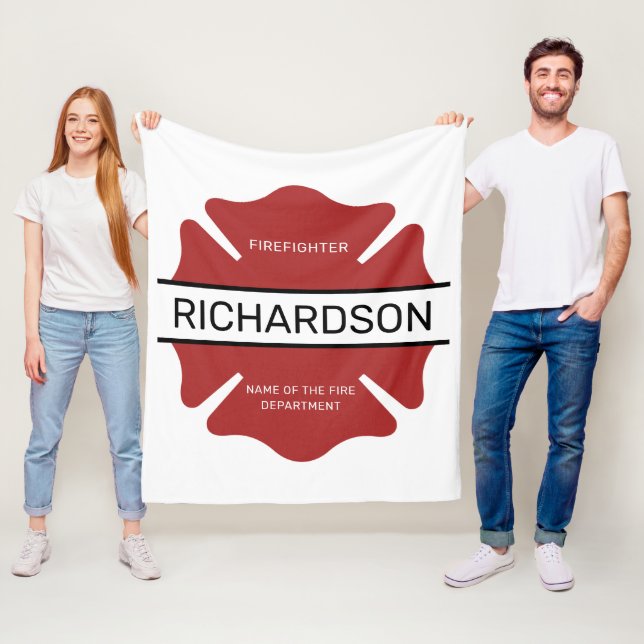 Personalisiertes Rotes Logo-Symbol für den Feuerwe Fleecedecke (Beispiel)