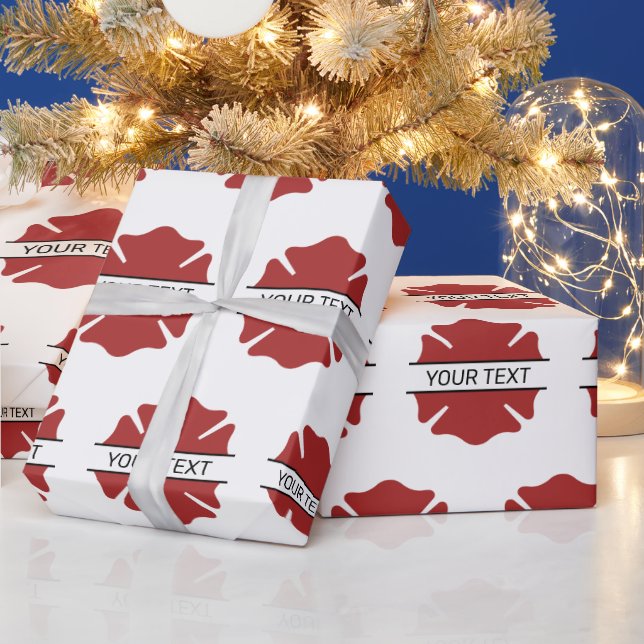 Personalisiertes Rotes Logo-Symbol für den Feuerwe Geschenkpapier (Feiertage)