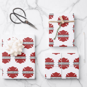 Personalisiertes Rotes Logo-Symbol für den Feuerwe Geschenkpapier Set