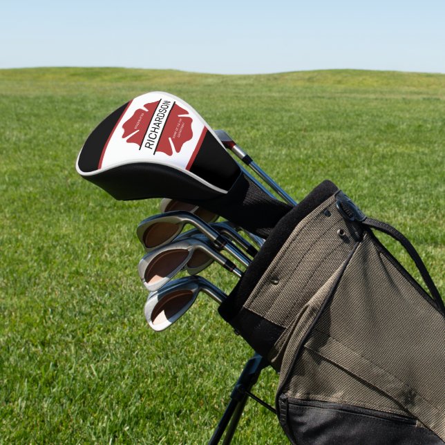 Personalisiertes Rotes Logo-Symbol für den Feuerwe Golf Headcover (In SItu)