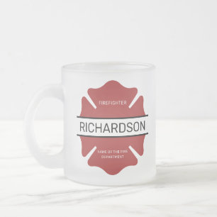 Personalisiertes Rotes Logo-Symbol für den Feuerwe Mattglastasse