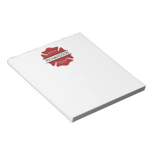 Personalisiertes Rotes Logo-Symbol für den Feuerwe Notizblock