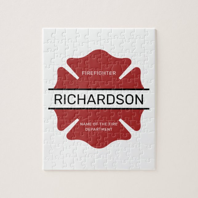 Personalisiertes Rotes Logo-Symbol für den Feuerwe Puzzle (Vertikal)