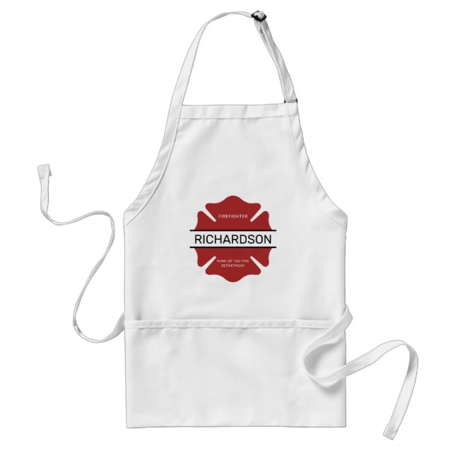 Personalisiertes Rotes Logo-Symbol für den Feuerwe Schürze (Vorne)