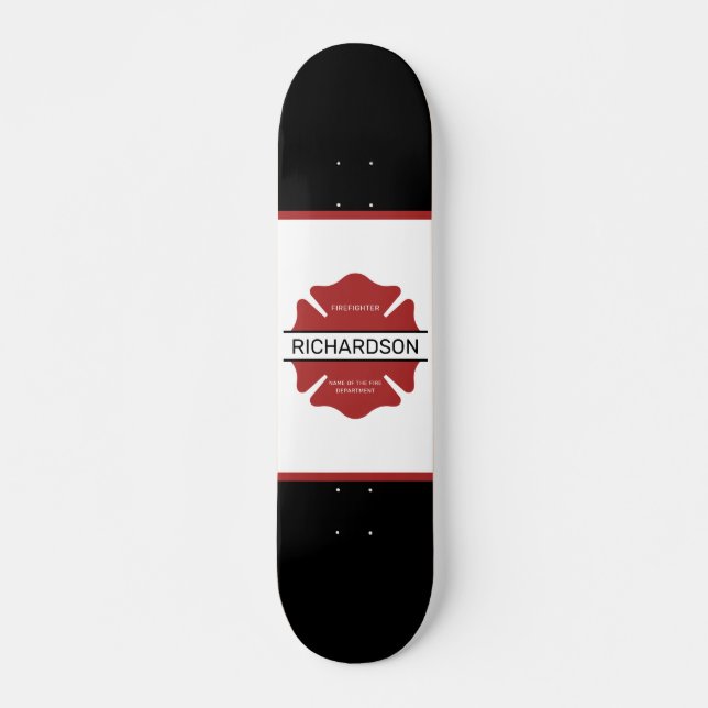 Personalisiertes Rotes Logo-Symbol für den Feuerwe Skateboard (Vorne)
