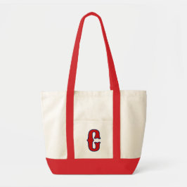 Personalisiertes rotes Monogramm, individuelles In Tragetasche