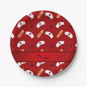 Personalisiertes rotes pappteller