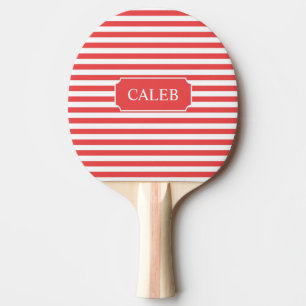 Personalisiertes rotes StreifenPing Pong Paddel Tischtennis Schläger