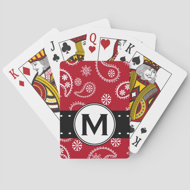 Personalisiertes rotes und weißes spielkarten (Rückseite)