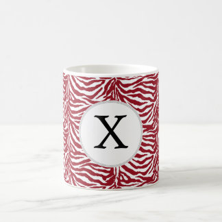 Personalisiertes rotes Zebra-Streifen-Muster Tasse