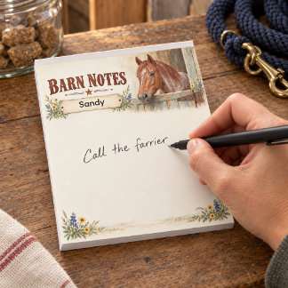 Personalisiertes Rotfuchs-Quarter-Horse Notizblock