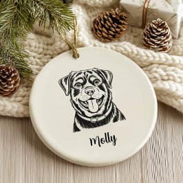 Personalisiertes Rottweiler-Hunde-Weihnachten Keramik Ornament