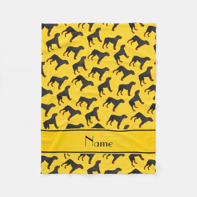 Personalisiertes Rottweiler-Hundsmuster Fleecedecke (Vorderseite)