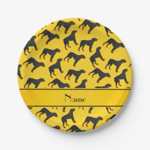 Personalisiertes Rottweiler-Hundsmuster Pappteller