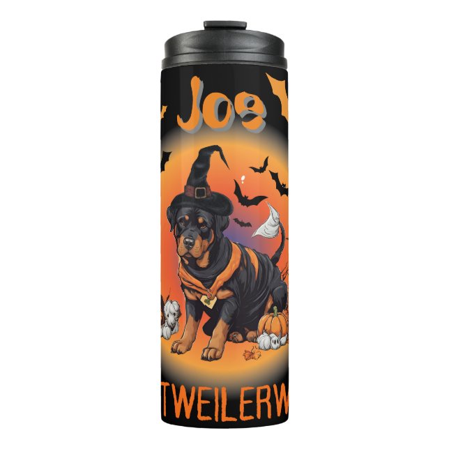 Personalisiertes Rottweilerween Thermaltumbler Thermosbecher (Vorderseite)