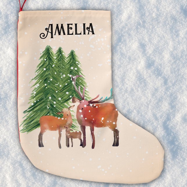 Personalisiertes Rotwild Kleiner Weihnachtsstrumpf (Von Creator hochgeladen)