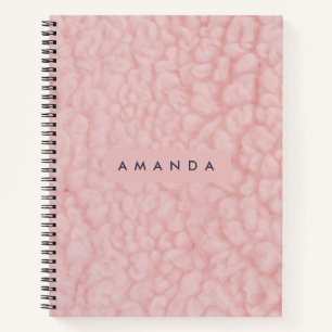 Personalisiertes Rouge Pastell Rosa Kunstfell Notizbuch