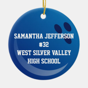 Personalisiertes Round Bowling Ball Sports Ornamen Keramikornament