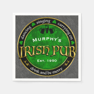 Personalisiertes Round Irish Pub Logo Serviette