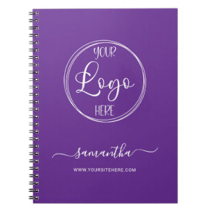 Personalisiertes Royal Lila and White Business Log Notizblock