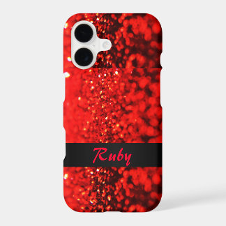 Personalisiertes Rubinrotes Glitter iPhone 7 Plus