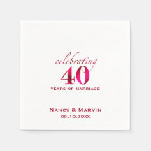 Personalisiertes Ruby 40-jähriges Hochzeitsjubiläu