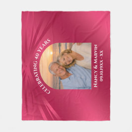 Personalisiertes Ruby 40. Jubiläumsbogen-Foto-Gesc Fleecedecke
