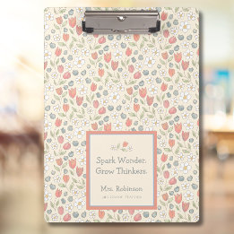 Personalisiertes Rückkehr-zur-Schule-Blumenlehrer- Klemmbrett