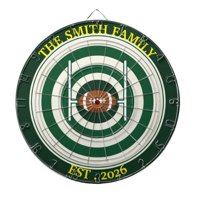 Personalisiertes Rugby-Feld-Dartboard-Wandkunst-De Dartscheibe (vorne)