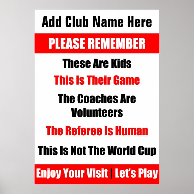 Personalisiertes Rugby Kid's Game Poster (Vorne)