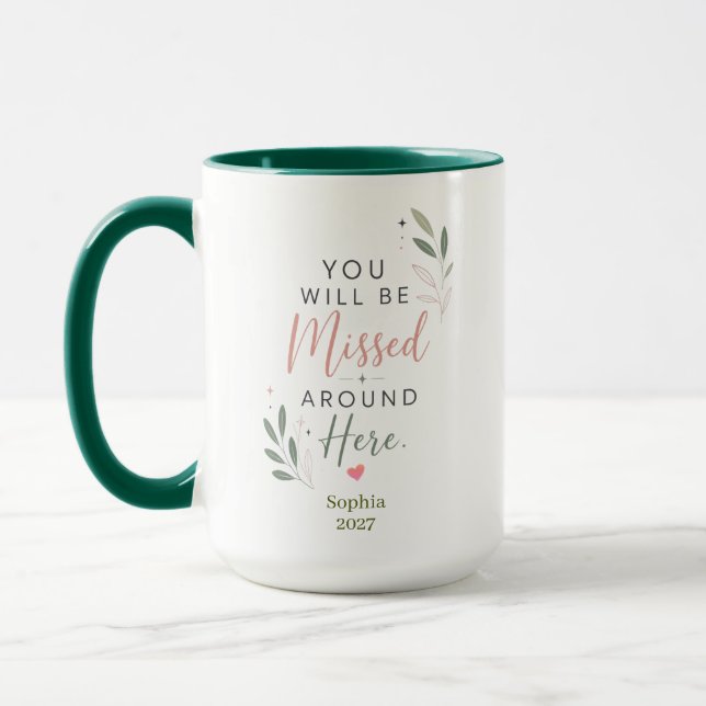 Personalisiertes Ruhestand Abschiedsgeschenk für K Tasse (Links)