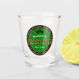 Personalisiertes, rundes irisches Pub-Logo Schnapsglas